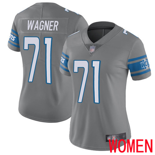 Detroit Lions Limited Steel Women Ricky Wagner Jersey NFL Football #71 Rush Vapor Untouchable->women nfl jersey->Women Jersey